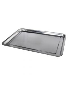 Oven cookware, stainless steel, silver, 50x35x2 cm