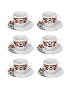 Coffe cup, ceramic, white, 6 piece