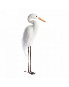 Decorative Stork, White, H66 cm