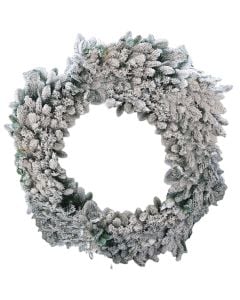 Decorative crown, PVC, green / white, dia 120 cm