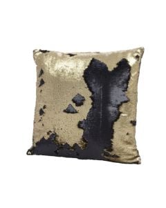 Decorative cushion, gold / black, 45x45 cm