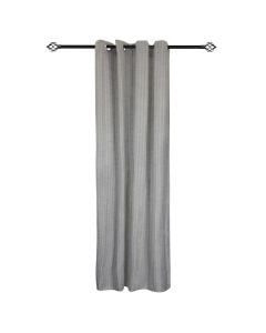 Curtain PARIS with rings, 50% polyester - 30% acrylic - 20% viscose, grey, 150x260 cm