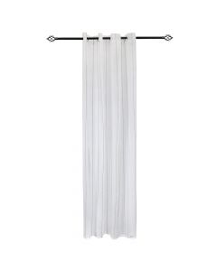 Curtain LINEN with rings, polyester, white, 150x260 cm
