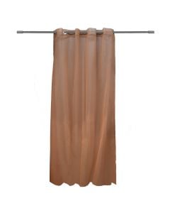 Curtain with rings, polyester, brown, 150x260 cm