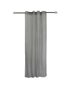 Curtain SILHOUETTE with rings, 50% cotton - 10% viscose - 25% polyester - 15% lino, white, 150x260 cm