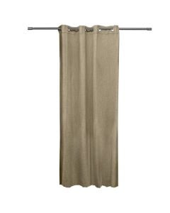 Curtain STOCKHOLM with rings, 50% cotton - 10% viscose - 25% polyester - 15% lino, beige, 150x260 cm