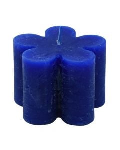 Decorative candle, paraffin, blue, dia 9x6.5 cm