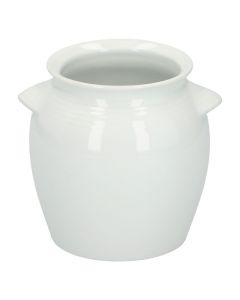 Utensil holder, ceramic, white-natural