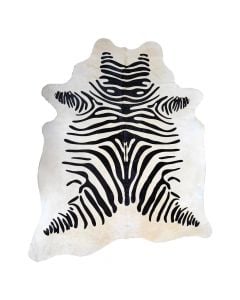 Zebra leather, white / black
