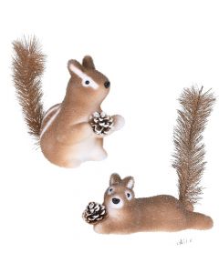 Decorative squirrel, polyester, brown, 17 - 34 cm