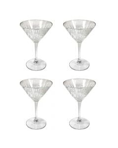Gotë martini, 220 cc, set 4 copë, Elysia, qelq, transparente, Ø11.6 xH17.2 cm
