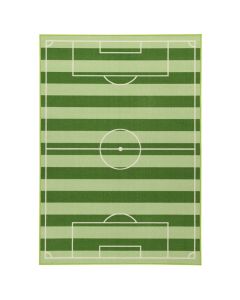 Tapet për fëmijë, dizajn "fushë futbolli", modern, najlon, jeshile, 140 x 80 cm