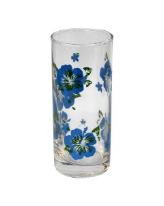 Water glasses, glass, with flowers, set of 6 pieces