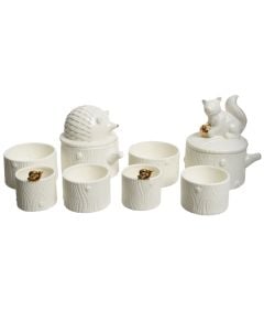 Kavanoz dekorativ, porcelani, e bardhë, përmasa të ndryshme