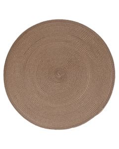 Placemat, round, pp, brown, ø38 cm