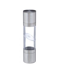 Mulli piperi/kripe, alumin+ ps+ss, argjendi/transparente, ø5 xH22 cm