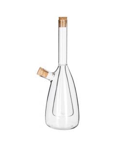 Oil and vinegar bottle, glass, clear, h 22.5 cm