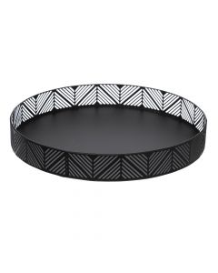 Basket tray, metal, black, ø30 cm