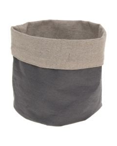 Basket, polyester, grey/beige, Ø15 xH18 cm