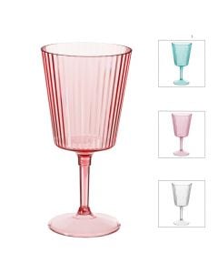 Wine glass, polystyrene, pink, ø9 xH18.5 cm, 40 cl