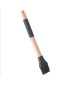 Brush, wooden+silicone, black/natural, 32 cm
