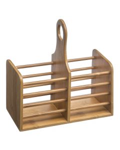 Cutlery holder, bamboo, natural, 20.6x10xH20.7 cm