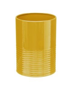 Utensil pot/drainer, metal, yellow, ø11 xH15 cm