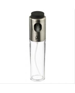Oil + vinegar dispenser, stainless steel + plastic, clear, Ø4 xH18 cm