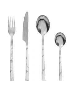 Cutlery, set of 24 pcs, stainless steel, silver