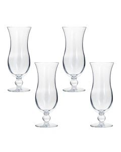 Cocktail glasses, set of 4 pcs, Blue hawai, glass, clear, 44 cl