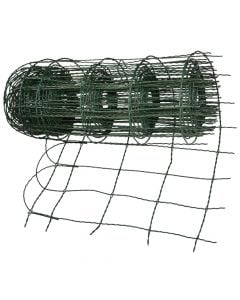 Rrjetë  për rrethim, metalike me veshje plastike, jeshile., 90 cmx10 m