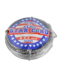 Coil with metal wire,  zinc plated metal, silver color, 2.2 mm x 9 m