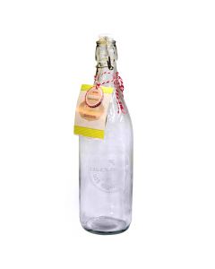 Bottle, hermetic lid, glass, clear, Ø8 xH32 cm, 1 lt