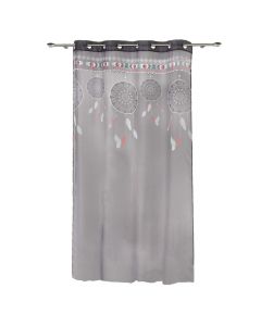 INDILA curtains, polyester, gray / mint, 140 x 260 cm