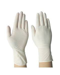 Single use gloves, latex, white, M, PK 10