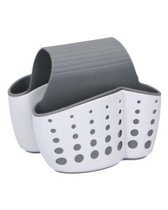 Sink caddy, double, tpr+pp, grey/white, 27x14.5 cm
