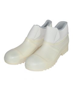 Këpucë plastike me qafa, PVC/çelik , e bardhë, Nr.43