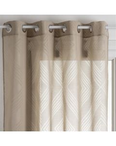 Curtains with Enzo rings, beige, polyester, 140 x 260 cm