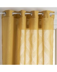 Curtains with Enzo rings, beige, polyester, 140 x 260 cm