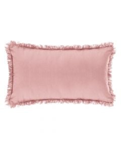 Fringe decorative pillow, pink, cotton + polyester, 50 x 30 cm