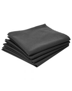 Napkin, 4 pcs, cotton, dark grey, 40x40 cm