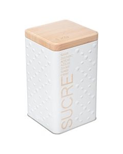 Sugar box, metallic, white, 10.5x10.5xH18.5 cm, 1 kg