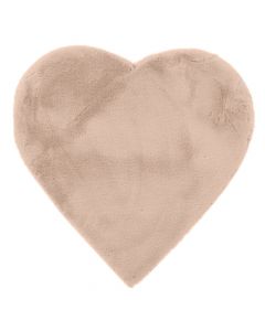 Shagi Touch heart shaped rugs, beige, 90% polyester / 10% cotton, 85 x 80 cm