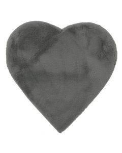 Shagi Touch heart shaped rugs, dark gray, 90% polyester / 10% cotton, 85 x 80 cm