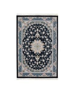 Tapet Persian, 100% akrilik, blu e errët me ngjyra të ndryshme, 150 x 220 cm