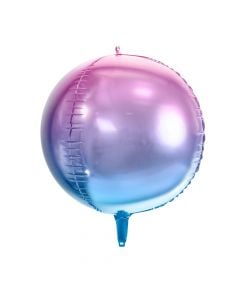 Metallic foil balloon, "Meramid", ombre in blue and violet, 35 cm