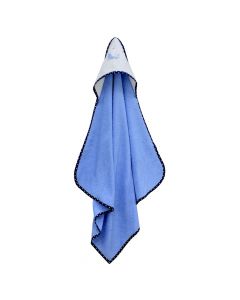 Baby towels, 75c75 cm, 100% cotton, blue with white hood