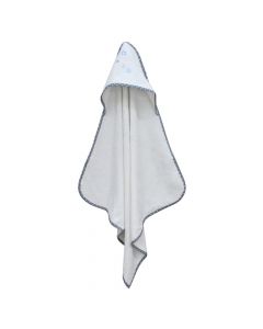 Baby towels, 75c75 cm, 100% cotton, white with gray hood frame