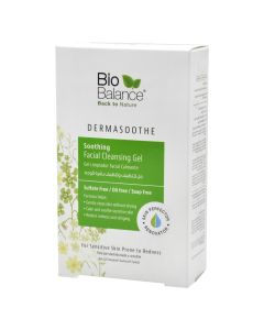 Xhel për pastrimin e fytyrës, me efekt qetësues, DermaSoothe™, Bio Balance, plastikë, 250 ml, e bardhë dhe e gjelbër, 1 copë