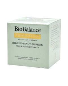 Krem rigjenerues për trajtimin e lëkurës së qafës dhe dekoltesë, High Potency-Firming, Probiotics, Bio Balance, qelq, 50 ml, e gjelbër pastel, 1 copë